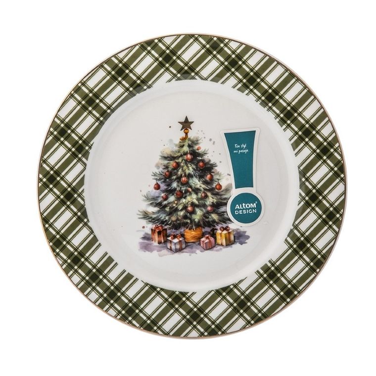 Altom Design, świąteczne drzewko, talerz deserowy nbc, 20 cm
