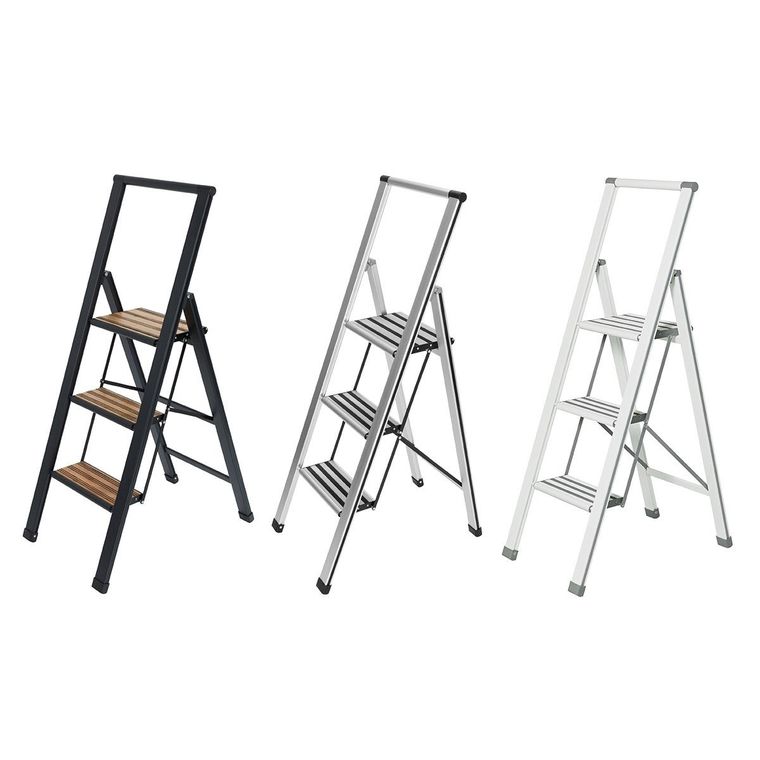 Aluminiowa drabina, 3-stopniowa- biały