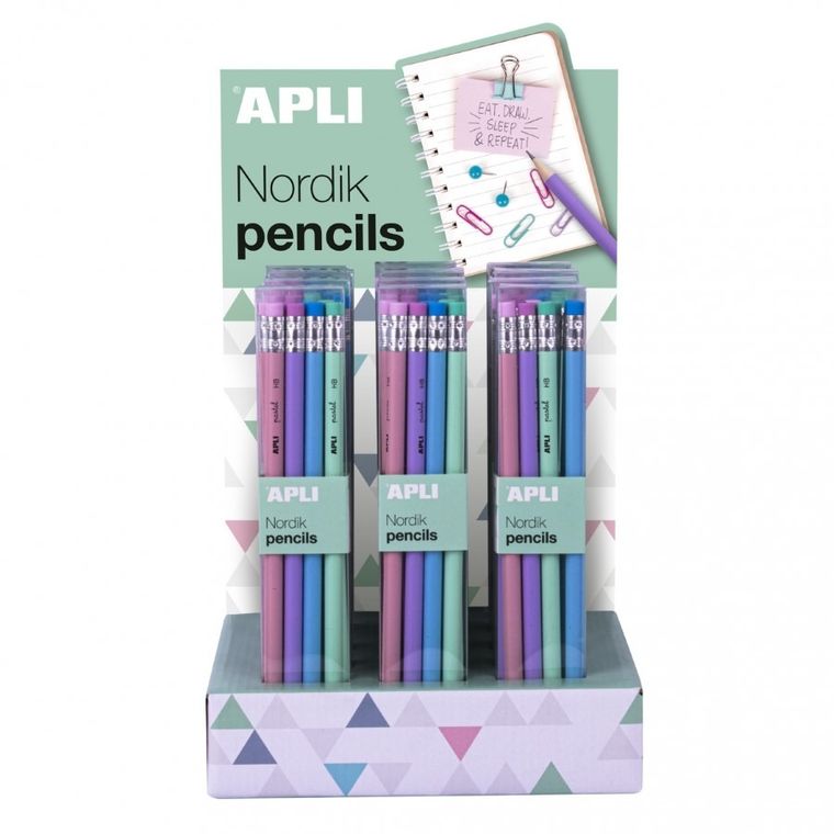 Apli Kids, Nordik Collection, zestaw ołówków z gumką, 8 szt.