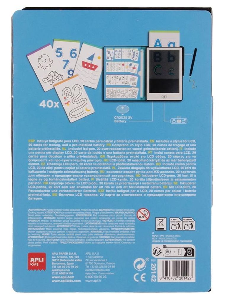 Apli Kids, tablet LCD z szablonami do odrysowywania