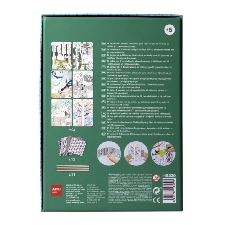 Apli Kids, Tekstury, karty z teksturami, kredki, zestaw artystyczny