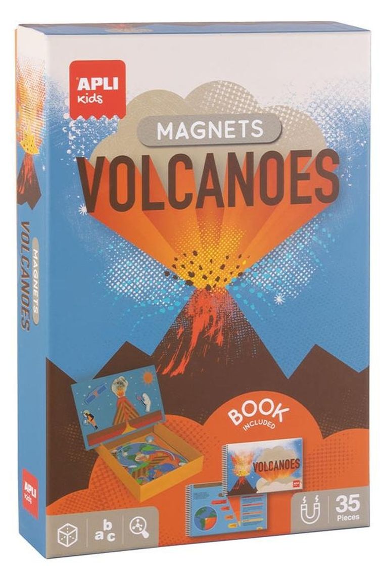 Apli Kids, Wulkan, magnetyczna układanka edukacyjna z książeczką