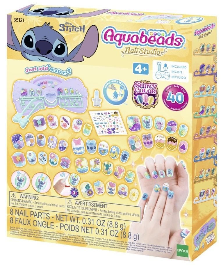 Aquabeads, Lilo i Stitch, Nail Studio, zestaw kreatywny do stylizacji paznokci, 35121