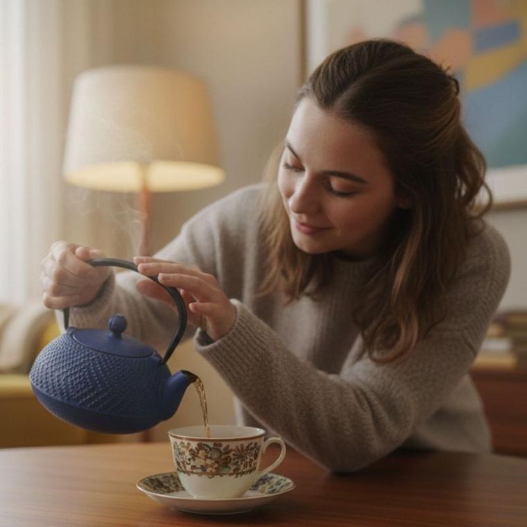 Aromelio, Kamin, czajnik żeliwny z zaparzaczem, 900 ml