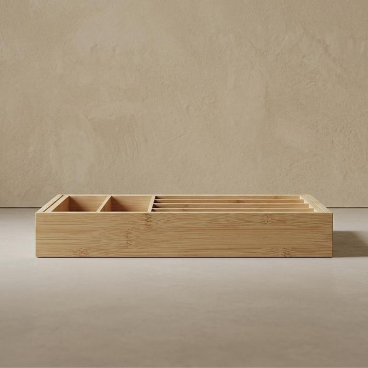 Aromelio, Vario, rozkładany organizer na sztućce, bambusowy, 53-33-43 cm