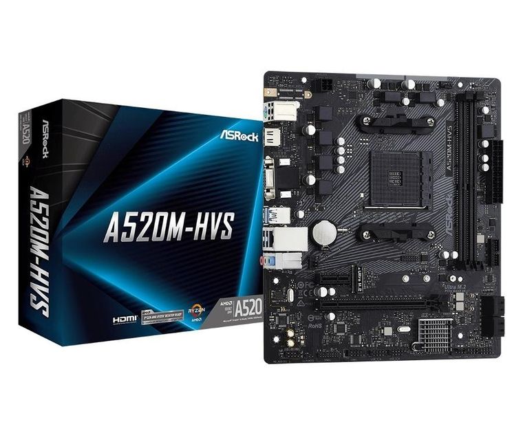 Asrock, płyta główna, A520M-HVS AM4 2DDR4 HDMI/VGA M.2 mATX