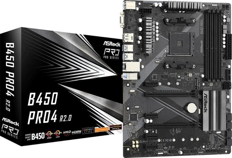 Asrock, płyta główna, B450 PRO4 R2.0 AM4 4DDR4 DP/HDMI M.2 USB3.2 ATX