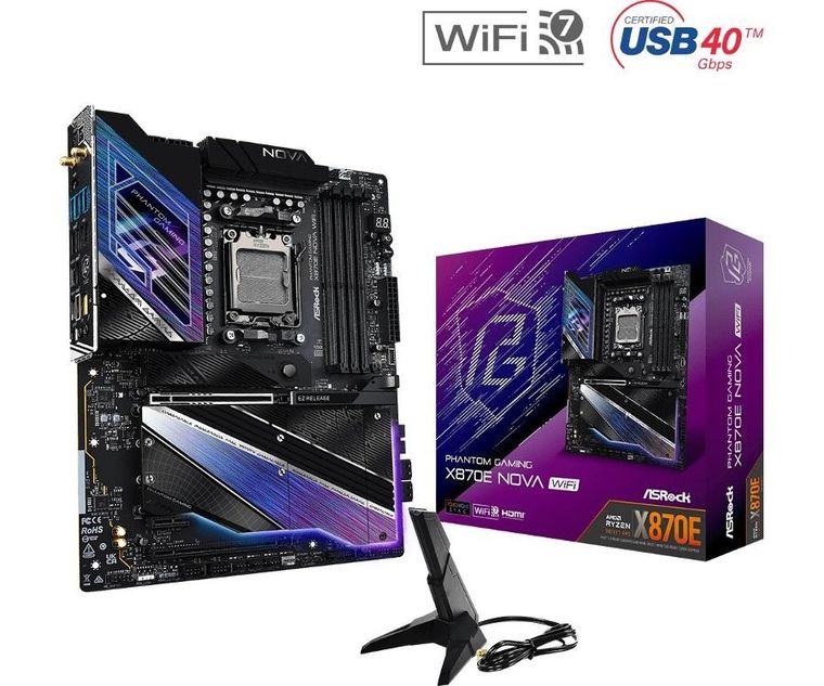 ASRock, płyta główna, X870E NOVA WIFI AM5 4DDR5 M.2 ATX