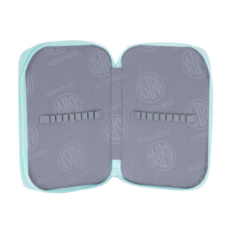 Astrabag, piórnik rozkładany, podwójny, z wyposażeniem, Teddy Panda