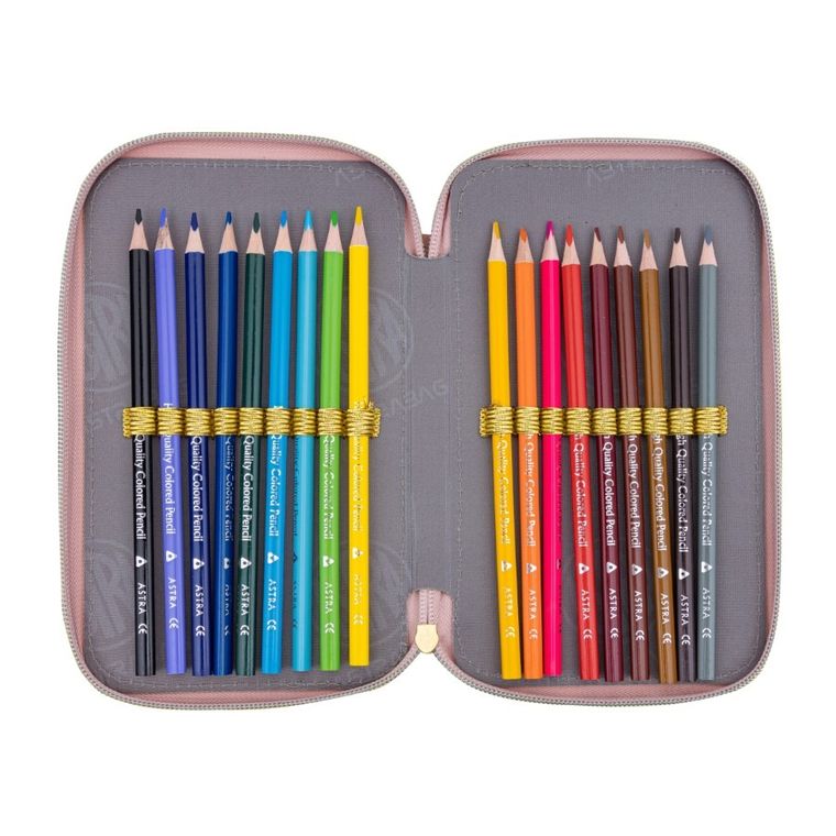 Astrabag, piórnik rozkładany, potrójny z wyposażeniem, Fluffy Unicorn