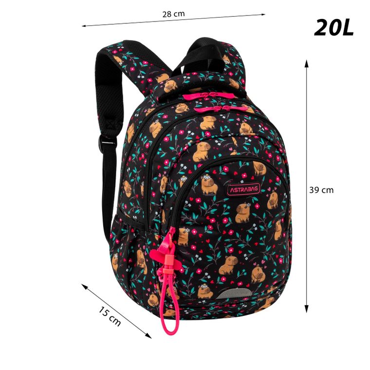 Astrabag, plecak szkolny, 3-komorowy, Flower Capy