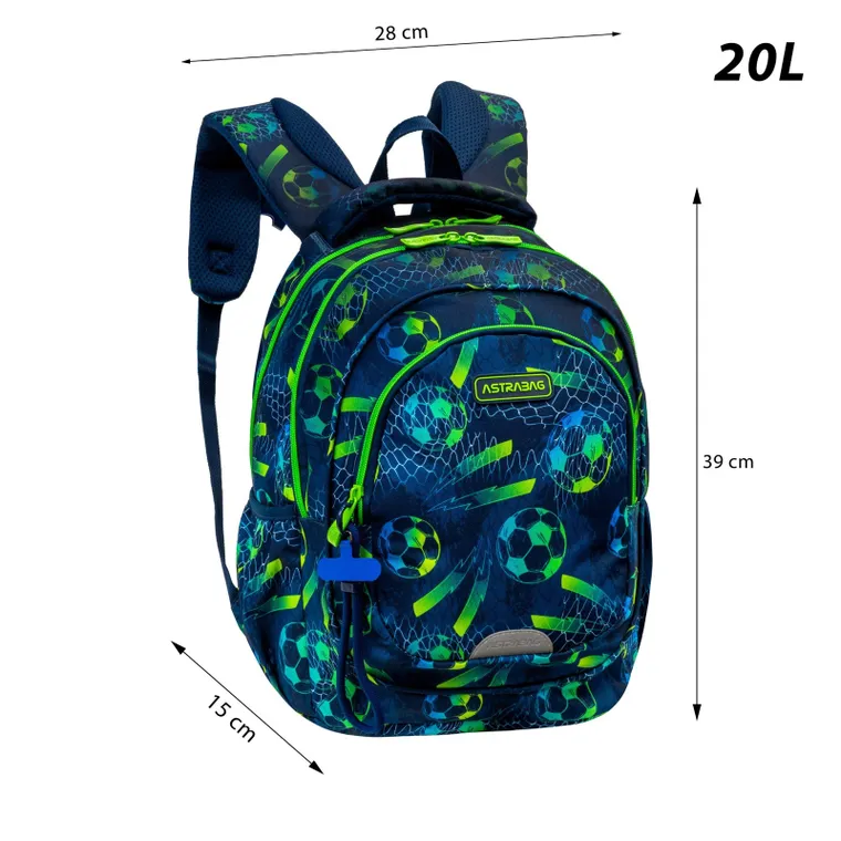 Astrabag, plecak szkolny, 3-komorowy, Football