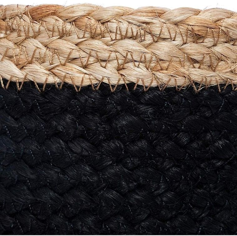 Atmosphera, 3 kosze do przechowywania, z juty, okrągłe, naturalny + czarny