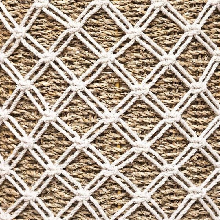 Atmosphera, bambusowe kosze do przechowywania, makrama, 3 szt.