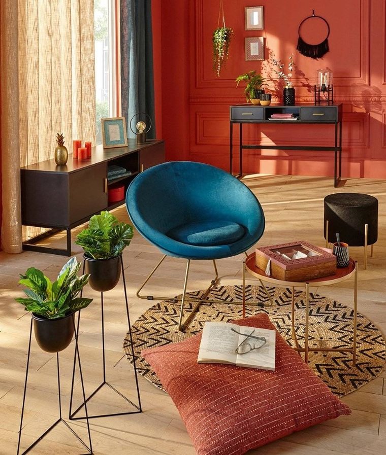 Atmosphera, dywan z juty okrągły, Ø 120 cm, geometryczny nadruk