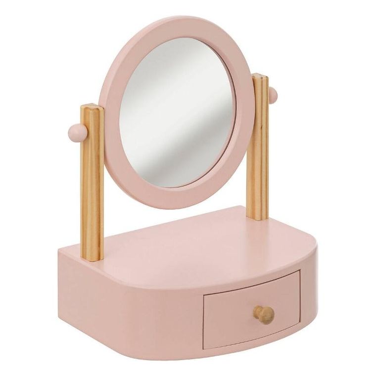 Atmosphera for kids, lusterko kosmetyczne dla dziecka, różowe, 22-17,5-28 cm