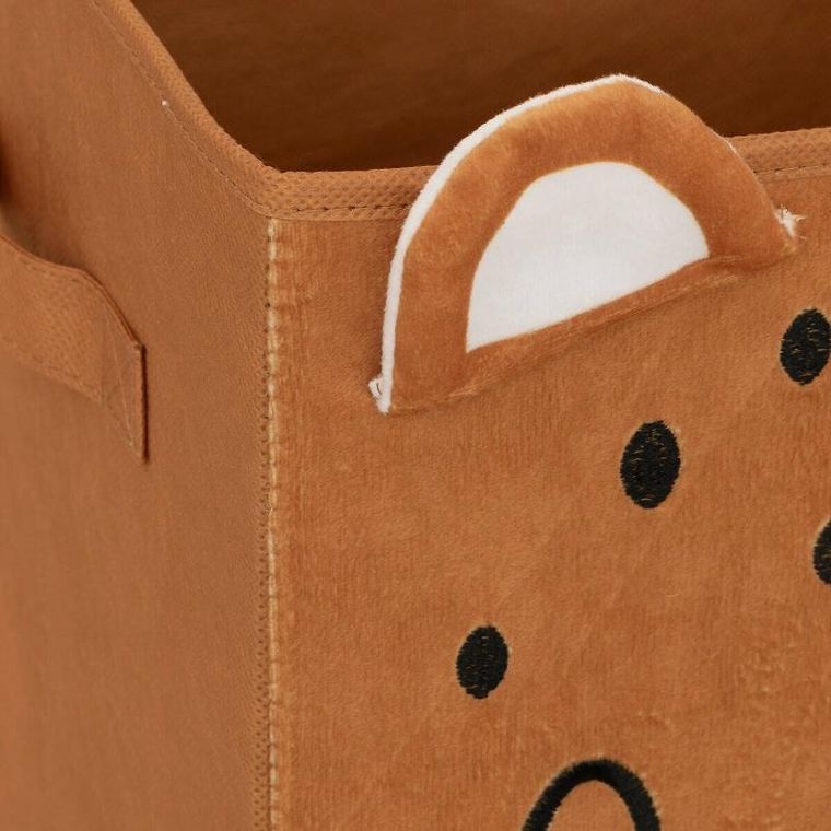 Atmosphera for kids, pojemnik na zabawki z uszkami, leopard, 29-29-29 cm