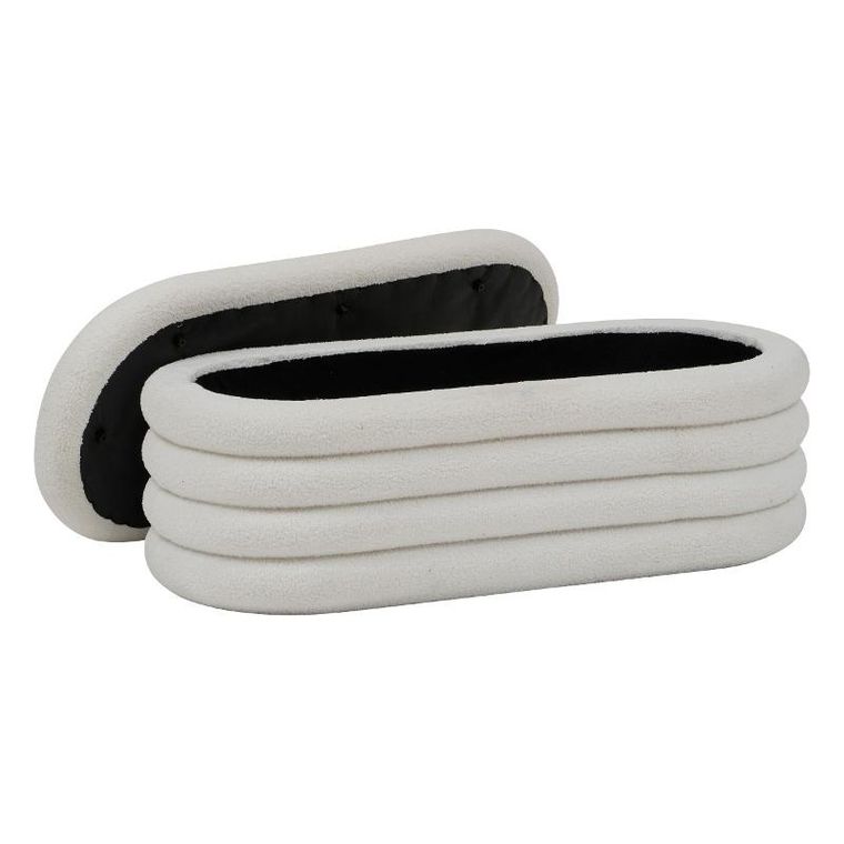 Atmosphera, Giulia Boucle, siedzisko do przedpokoju, ze schowkiem, 110-46-40,5 cm