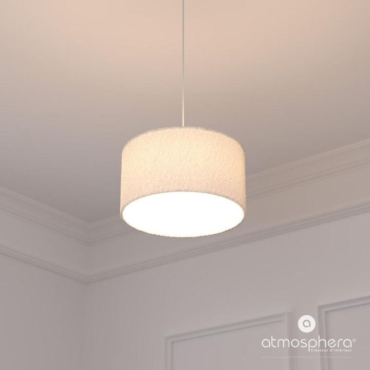 Atmosphera, lampa wisząca, Tina, abażur bouclé, Ø 37 cm