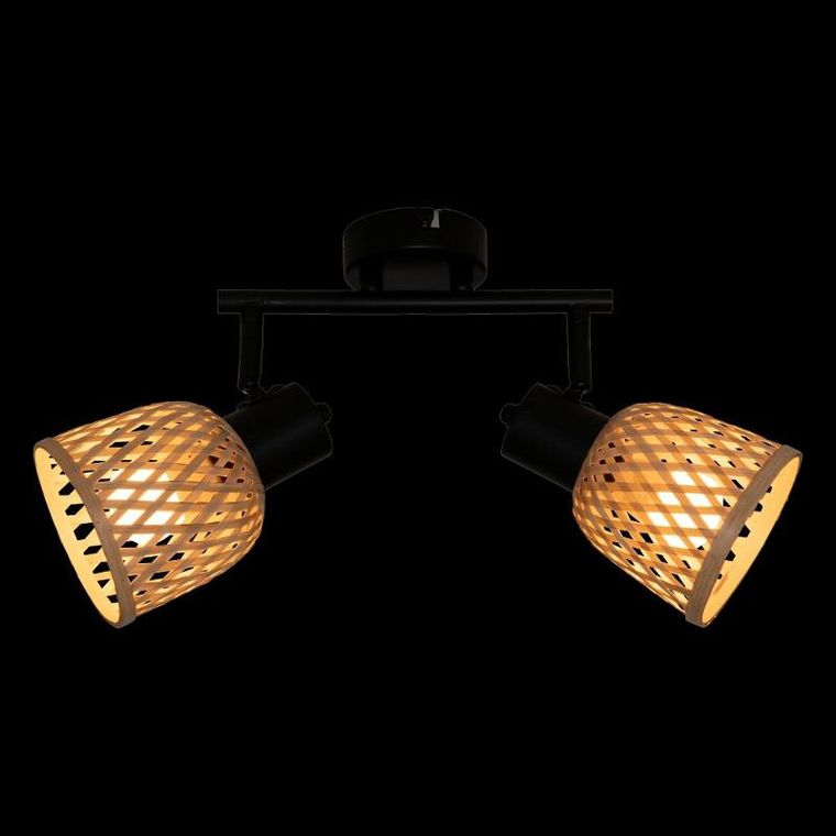 Atmosphera, Lio, lampy sufitowe, 2 klosze z plecionego bambusa, 2xśrednica 17 cm