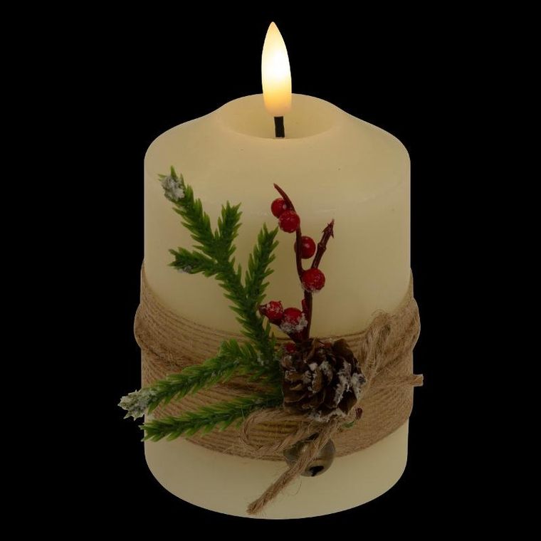 Atmosphera, ozdobna świeca parafinowa LED, 10 cm