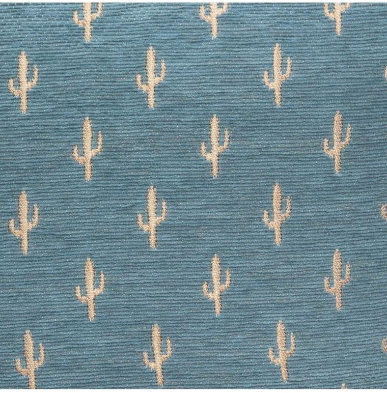 Atmosphera, poszewka dekoracyjna w kaktusy, 40-40 cm, niebieska