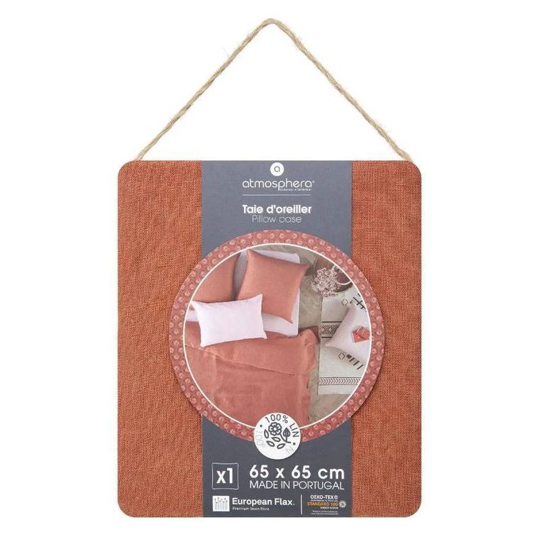 Atmosphera, poszewka na poduszkę, lniana, 65-65 cm