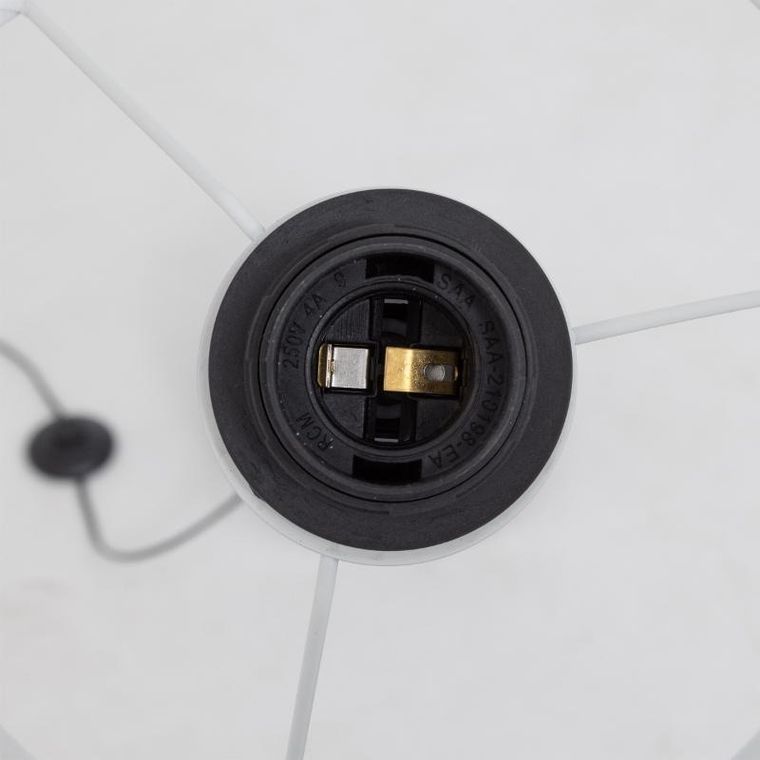 Atmosphera, Tobie, lampka stojąca do salonu z bawełnianym abażurem, 37-150 cm