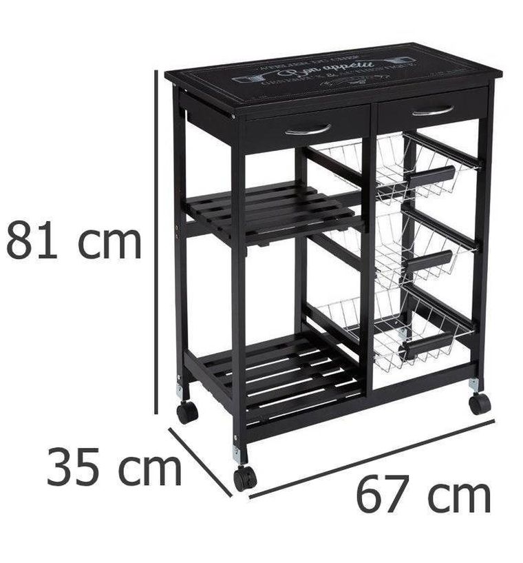 Atmosphera, wózek kuchenny, mobilny, 67-35-81 cm