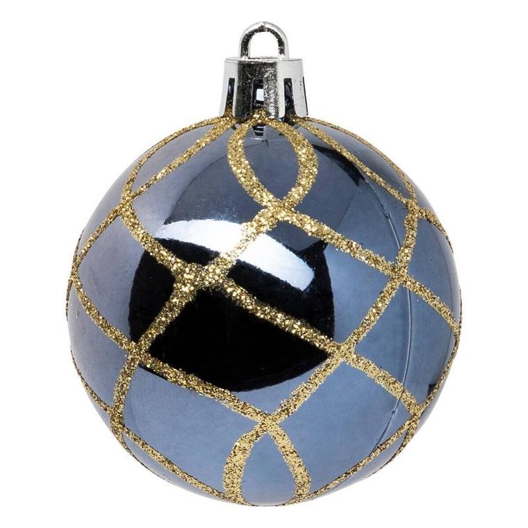 Atmosphera, zestaw bombek w brokatowe wzory, 6 cm