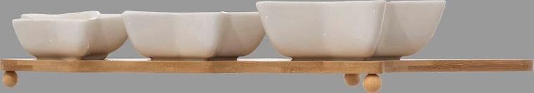 Atmosphera, zestaw miseczek w kształcie gwiazdy, na bambusowej podstawce, 42 cm