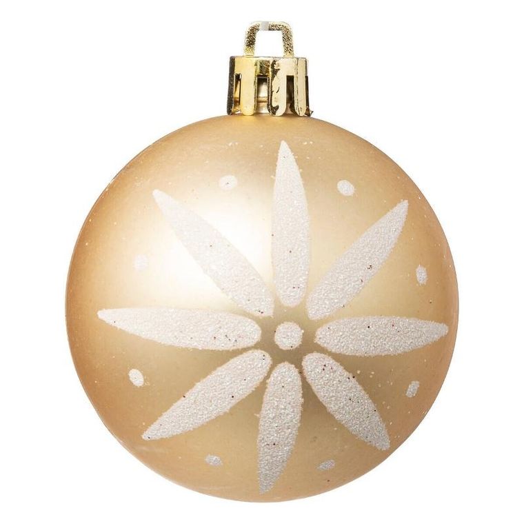 Atmosphera, zestaw złotych bombek różne wzory, 6 cm