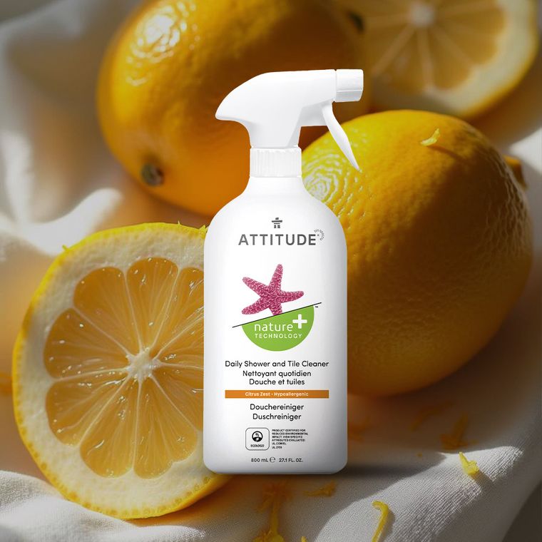Attitude, płyn do czyszczenia prysznica, skórka cytrynowa, Citrus, 800 ml