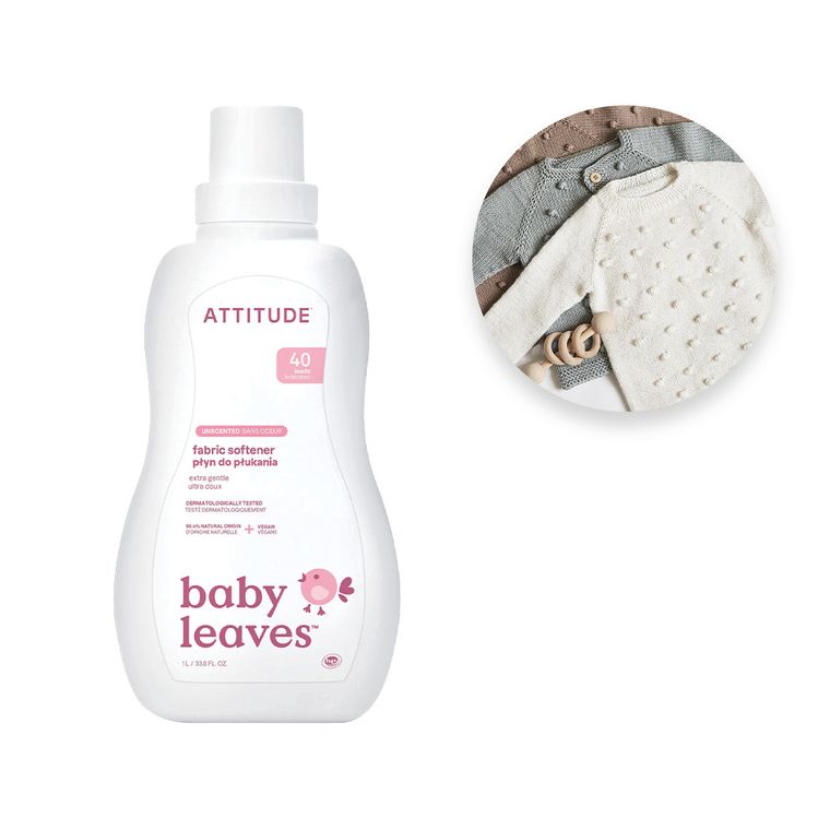 Attitude, płyn do płukania ubranek dziecięcych, bezzapachowy, 1 l