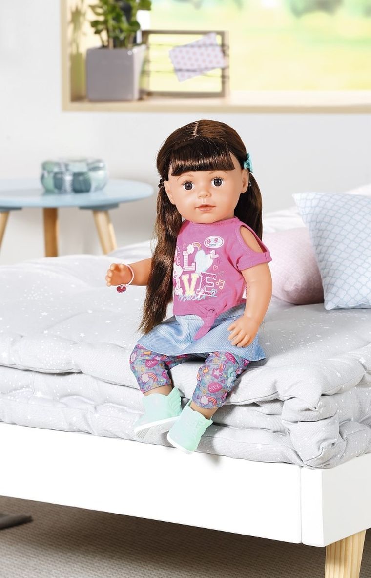 Baby Born, Siostrzyczka, lalka interaktywna, brunetka, 43 cm