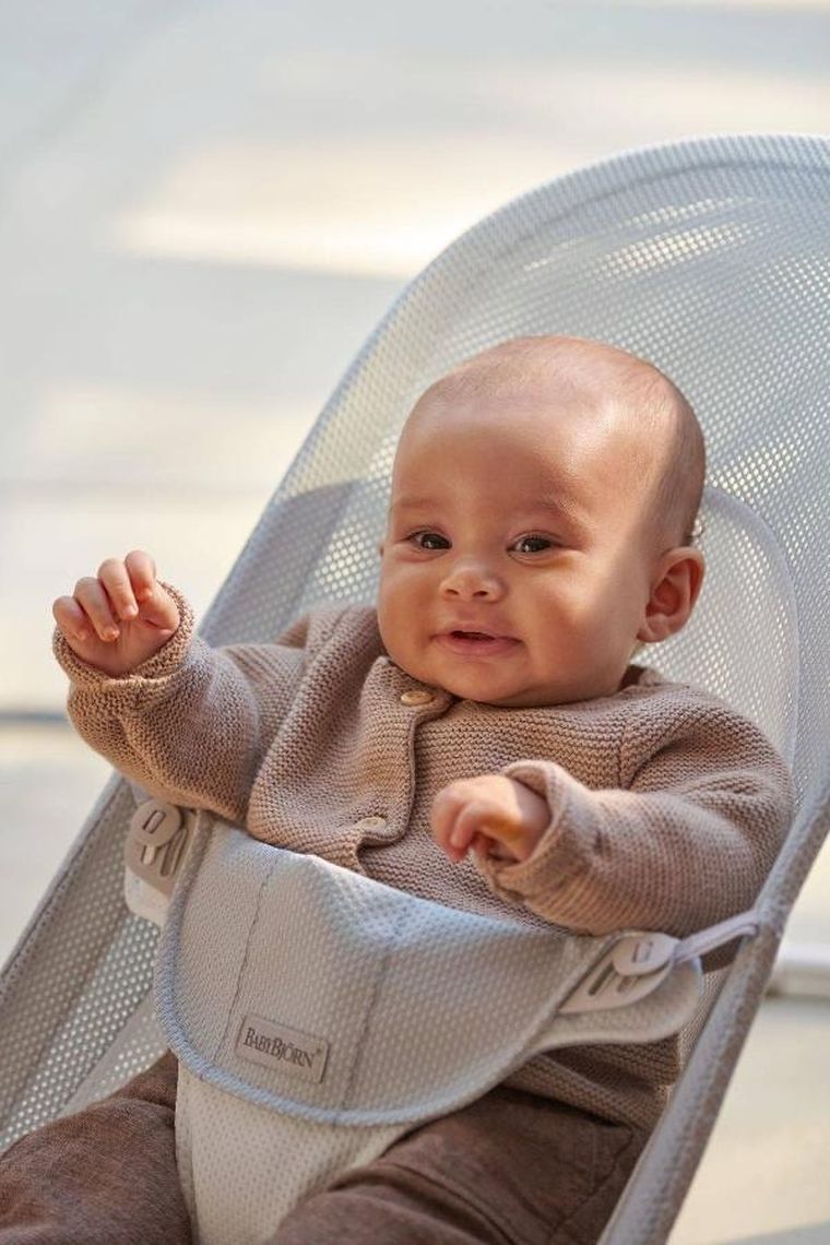 BabyBjörn, Balance Soft Mesh, leżaczek, szary, biały