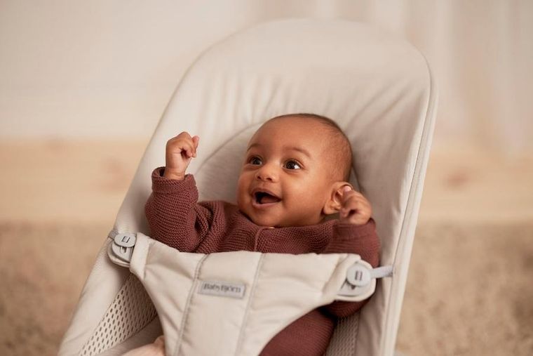 BabyBjörn, Balance Soft Woven/Jersey, leżaczek, Tri Fabric, jasny beż