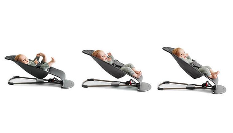 BabyBjörn, Bliss 3D Jersey, leżaczek bujaczek, piaskowoszary