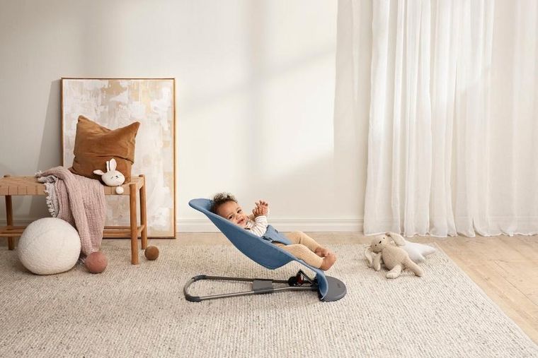 BabyBjörn, Bliss Woven, leżaczek bujaczek, melanżowy niebieski