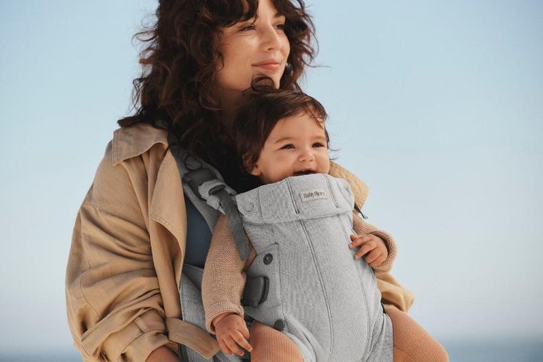 BabyBjörn, Harmony, Woven, nosidełko, jasny szary, melanż