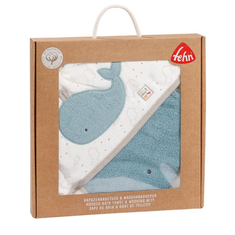 BabyFehn, Natura, Wieloryb, ręcznik z kapturem i myjką