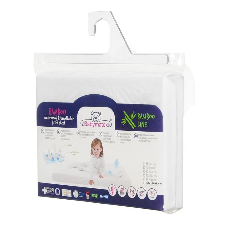 BabyMatex, Bamboo, prześcieradło nieprzemakalne, bambusowe, szare, 70-140 cm