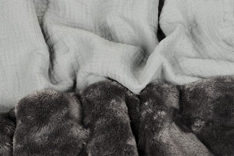 BabyMatex, kocyk z kapturkiem, koala muślin, grafitowy, 95-95 cm