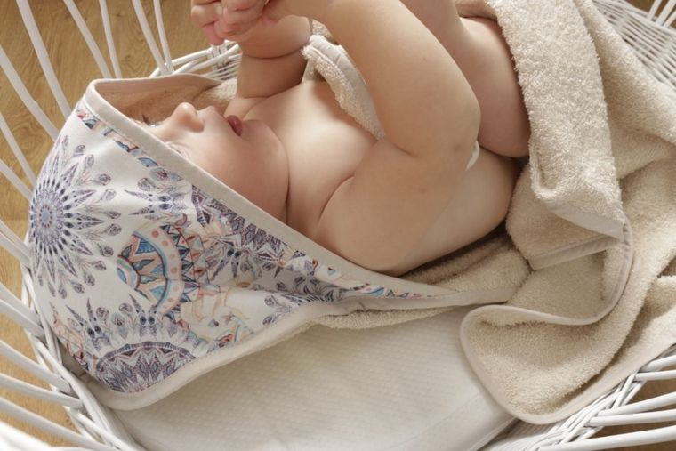 BabyMatex, Maxi Print, Wzory azteckie, okrycie kąpielowe, beżowe, 100-100 cm