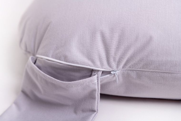 BabyMatex, MiniRelax, Bamboo, poduszka do karmienia pozycjonująca, muślin, lawendowa, 150 cm