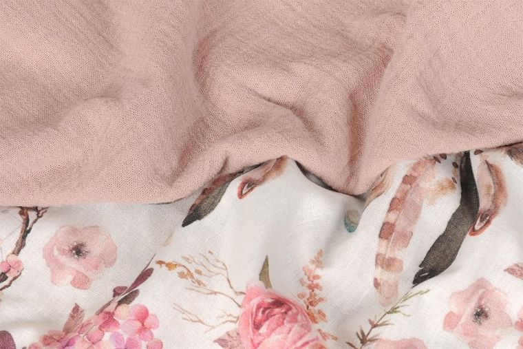 BabyMatex, okrycie kąpielowe, muślin design, róż, 85-85 cm