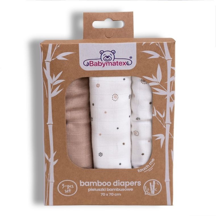 Babymatex, pielucha bambusowa, 70-70 cm, 3 szt.