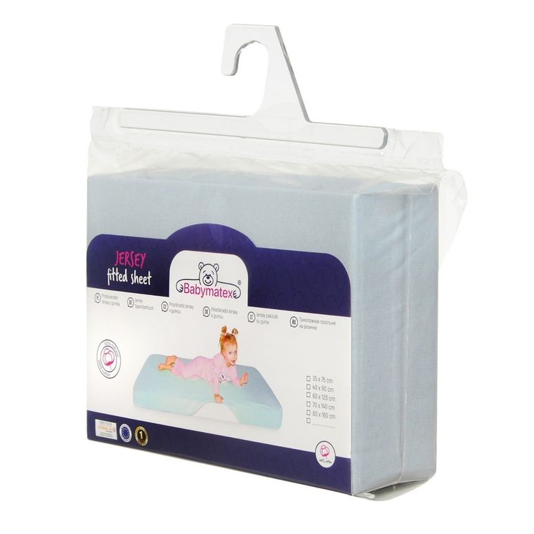 BabyMatex, prześcieradło do wózka, jersey, szare, 75-35 cm