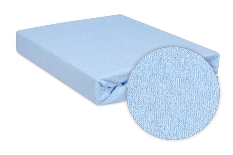 BabyMatex, prześcieradło z gumką, frotte, jasnoniebieskie, 60-120 cm
