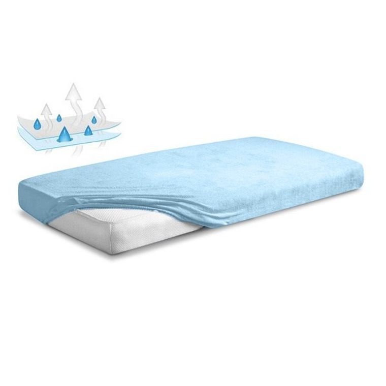 BabyMatex, prześcieradło z gumką, frotte, niebieskie, 60-120 cm